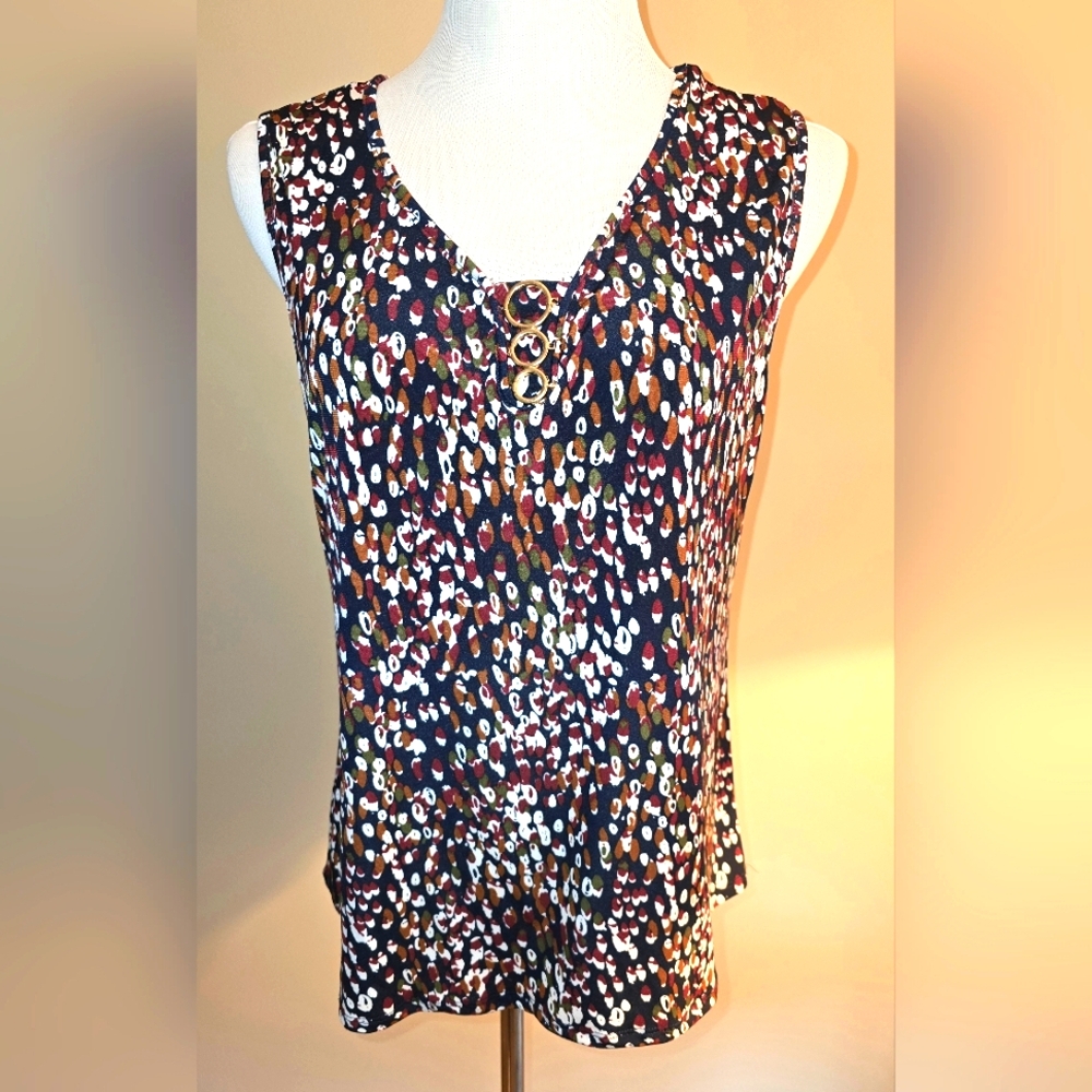 BY Design Multicolor Floral Sleeveless Top Size XL NWOT